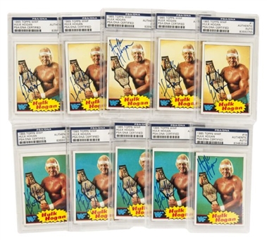 Lot of (10) Hulk Hogan Signed and Encapsulated Cards